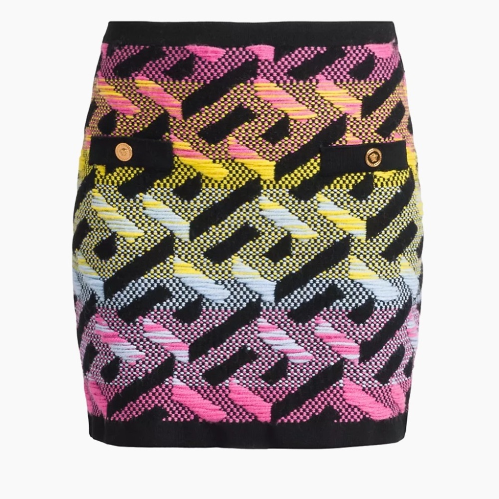 Versace Greca Signature Knit Skirt Size 36 IT / 0 US